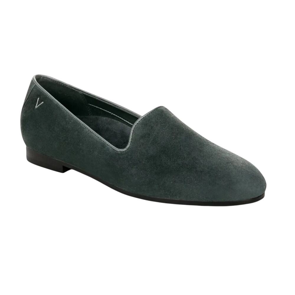 Vionic Womens 10 Green Suede Willa II Slip On Flat Loafers Comfort Casual BR29-6